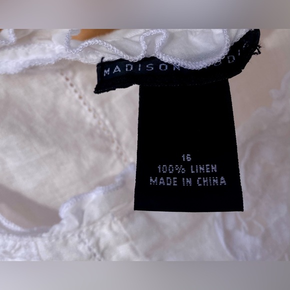Madison Studio Lace Accent Blouse 16 white - Picture 6 of 17